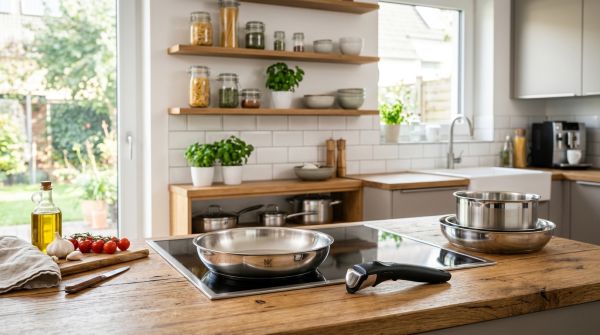 Optimiser votre espace cuisine avec une poêle inox à poignée amovible